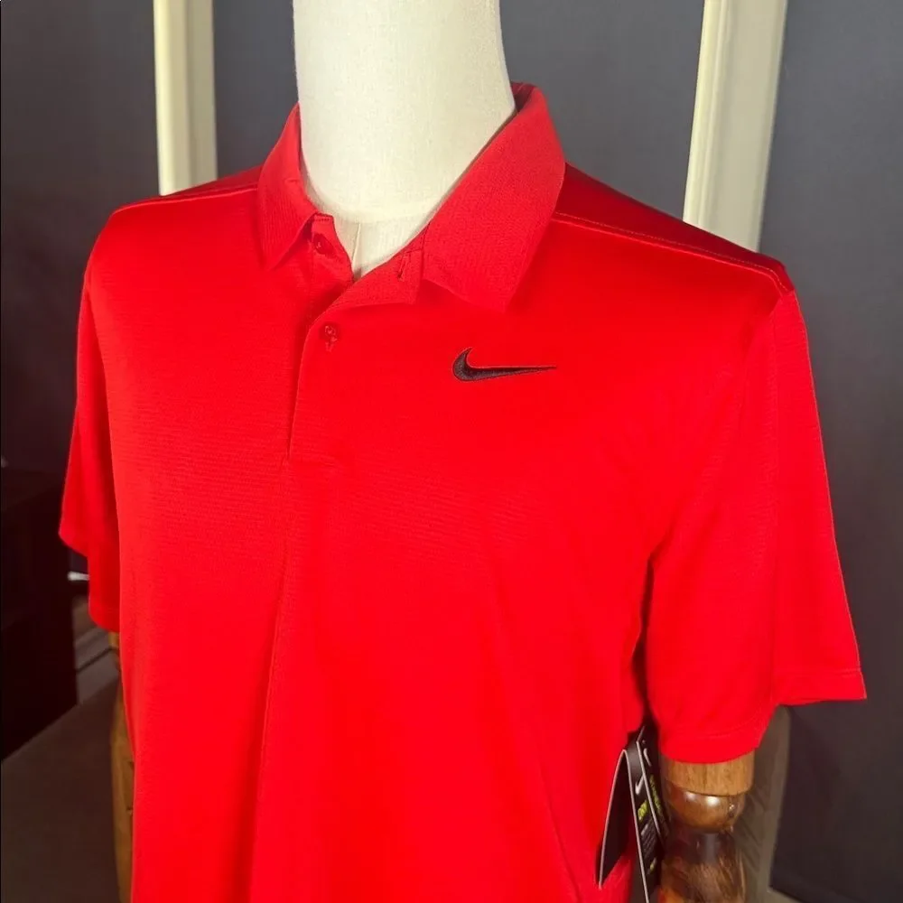 Nike Men’s Red Golf Polo Shirt Standard Fit Short Sleeve AJ5479-657 SMALL NWT